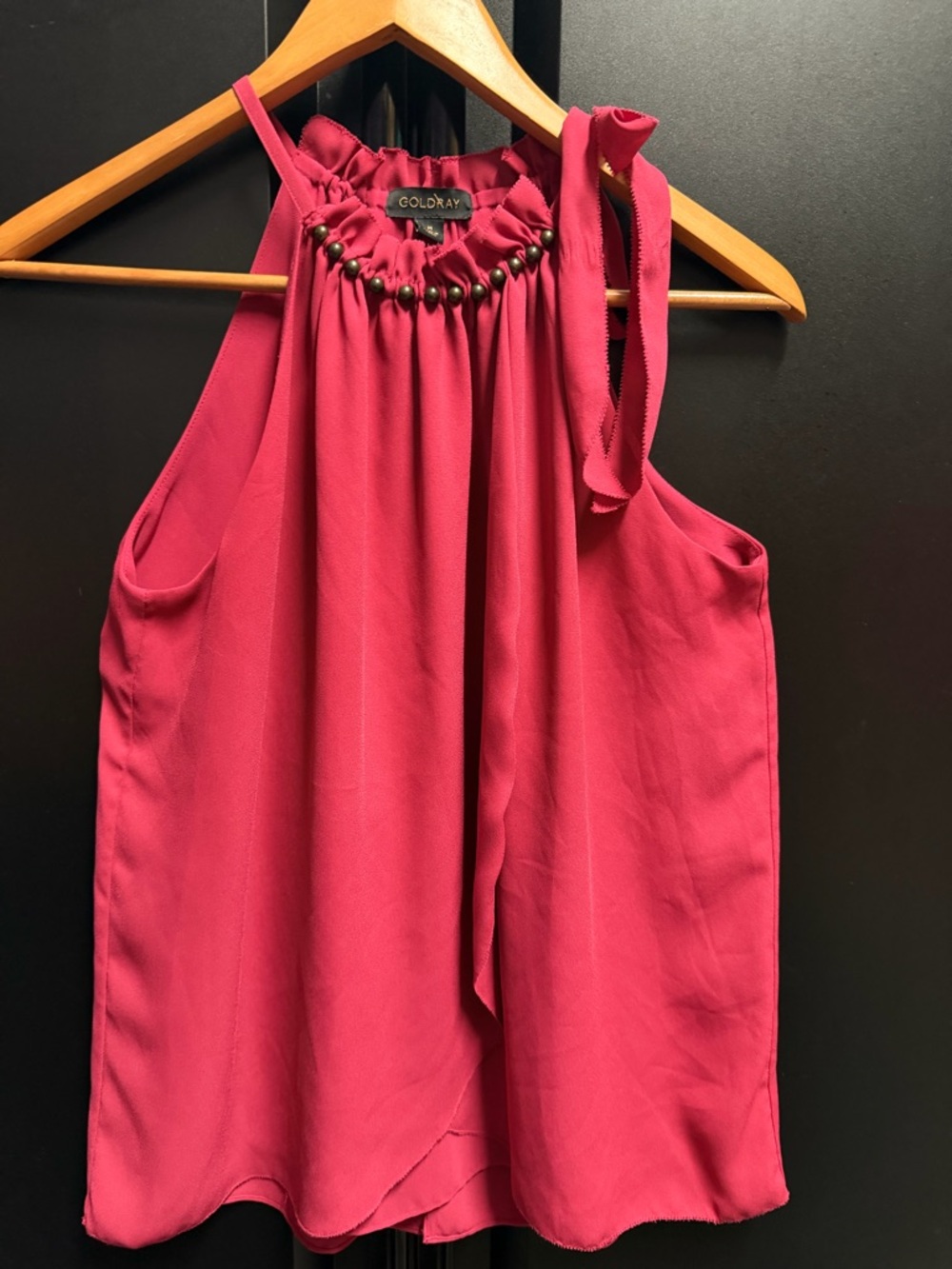 Women's Pink Halter Neck Beaded Top